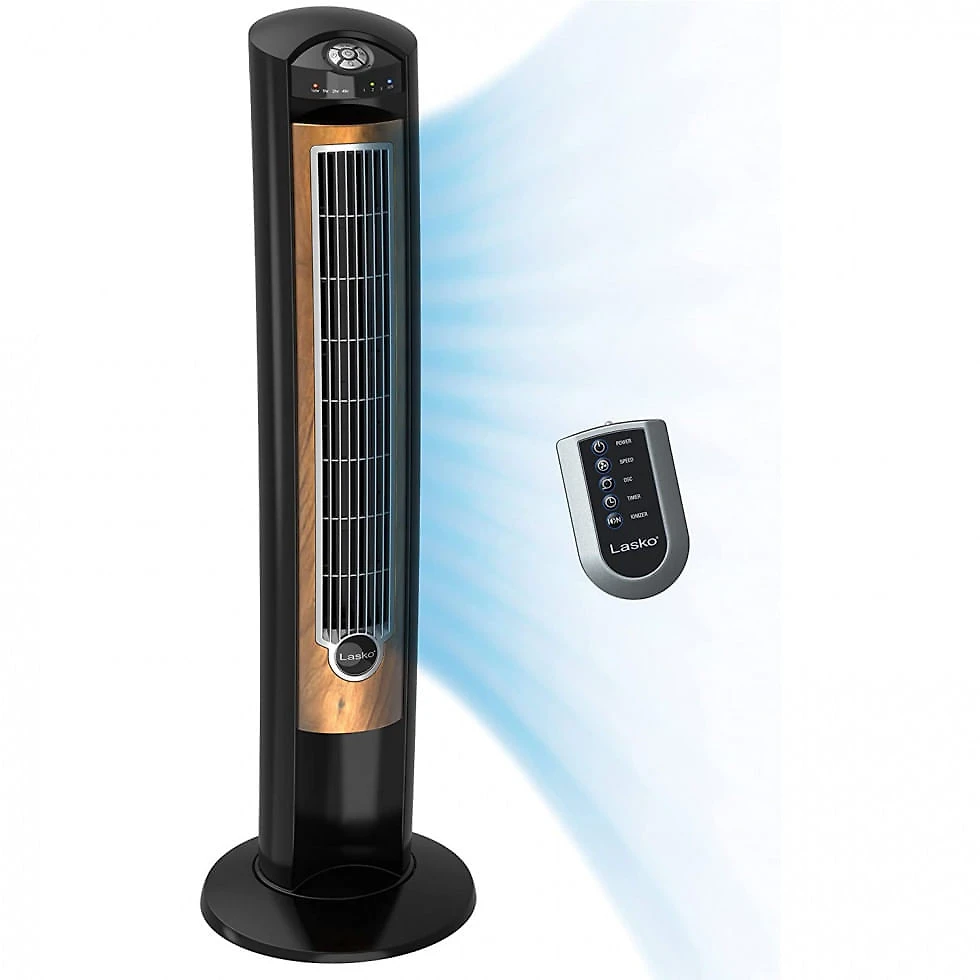 Ventilador de Torre Lasko T42950 com Controle Remoto e Temporizador, 110V, Preto