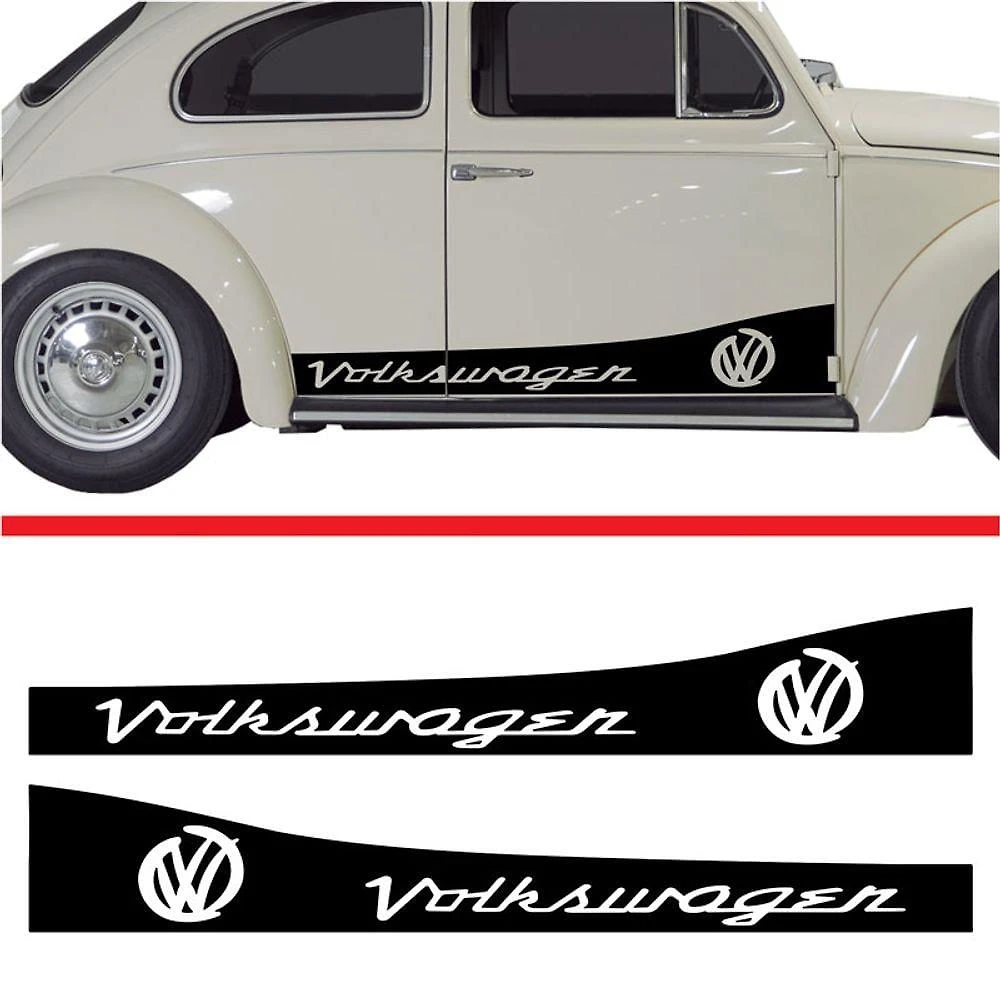 Adesivos Laterais Volkswagen Fusca Imp144 Preto Teu Adesivo