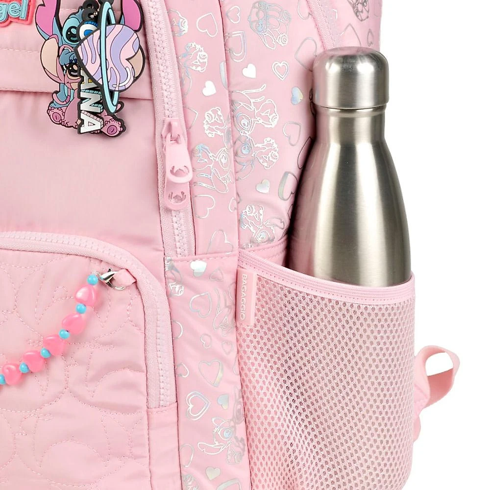 Mochila de 4 Rodinhas Feminina Stitch & Angel Rosa Claro Rosa claro
