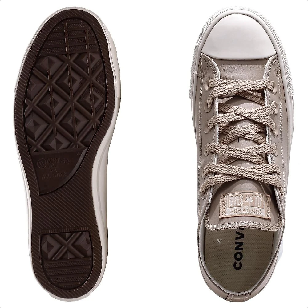 Tênis Converse All Star Chuck Taylor Cano Baixo Unissex Bege / Branco - 33