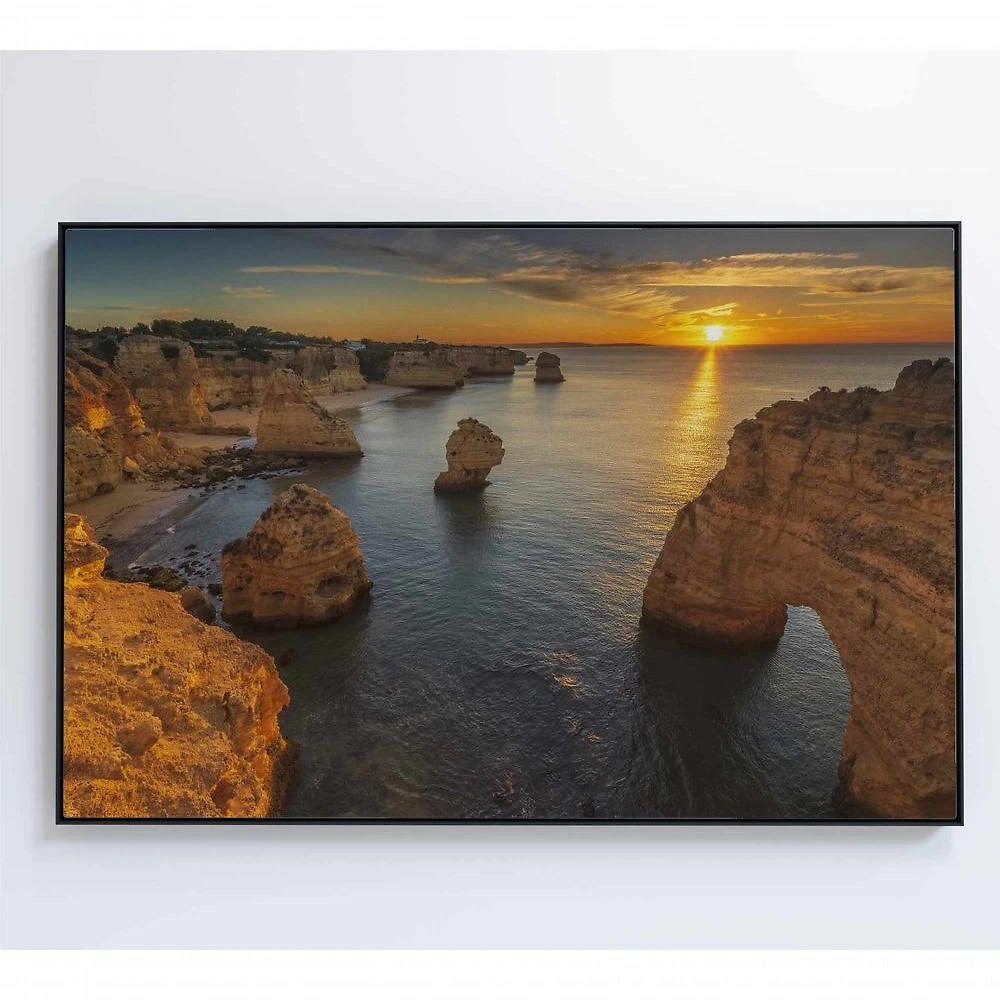 Quadro Rochas No Mar 90x60 Cm Tecido Canvas