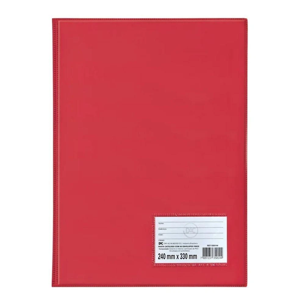 Pasta Catálogo A4 Com 50 Folhas Dac Vermelho