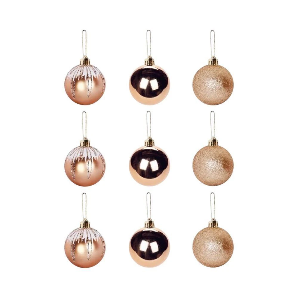 Kit 9 Bolinhas Para árvore De Natal 5cm Enfeite Dourado