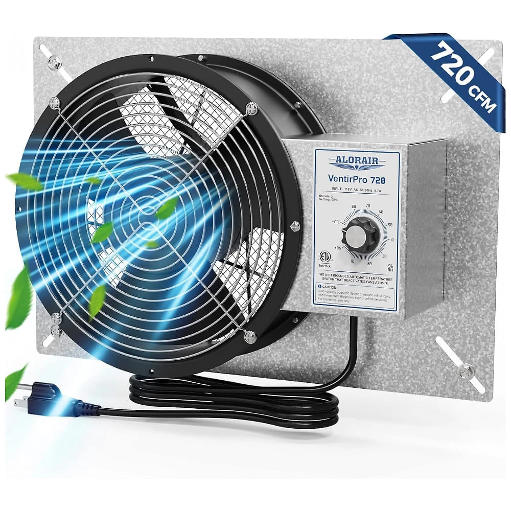 Ventilador de Alta Potência com Termostato, Resistente à Água e Poeira IP55, 115V, ALORAIR