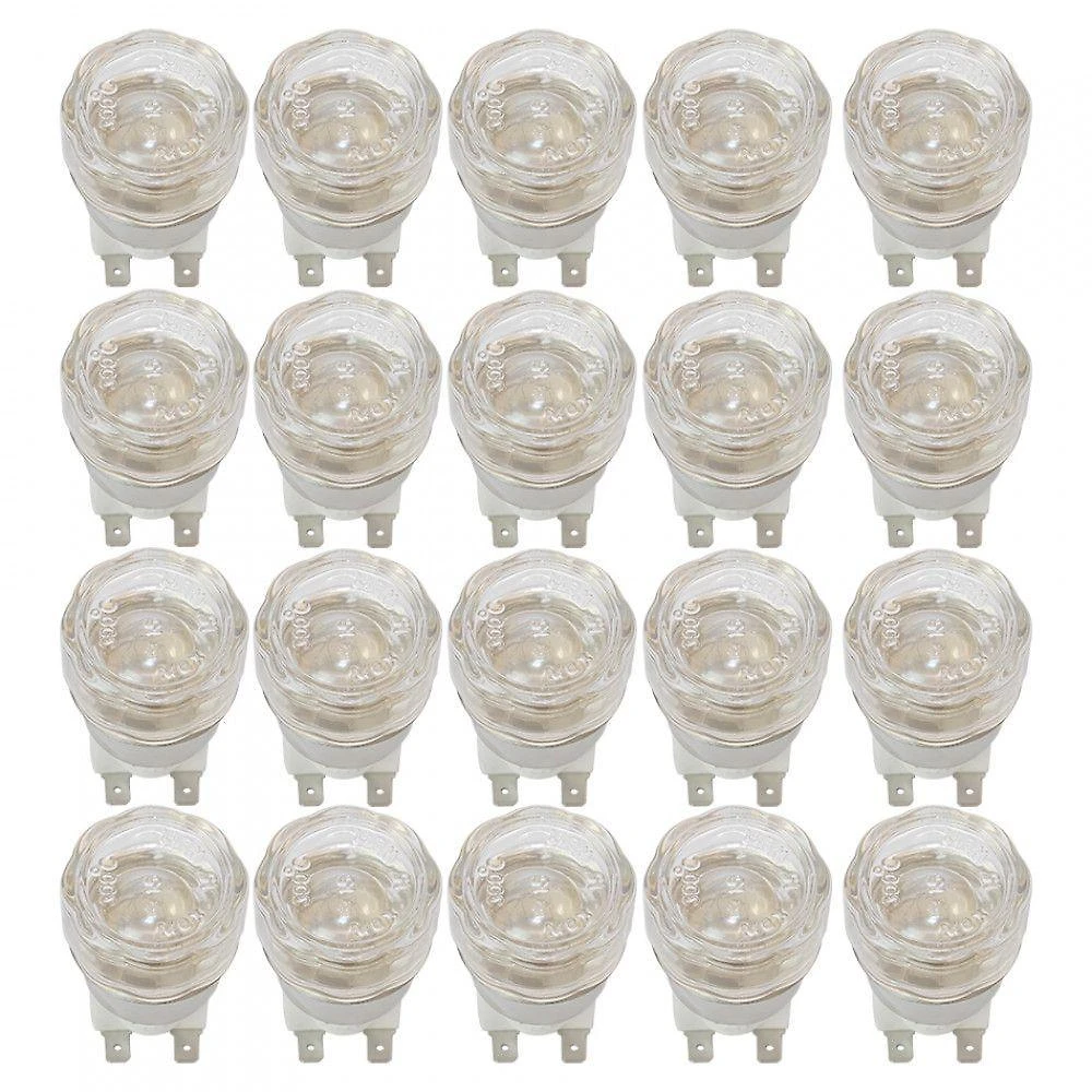 Kit Lâmpada Com Protetor Para Forno Embutir 110V - 20 Peças Branco 110V