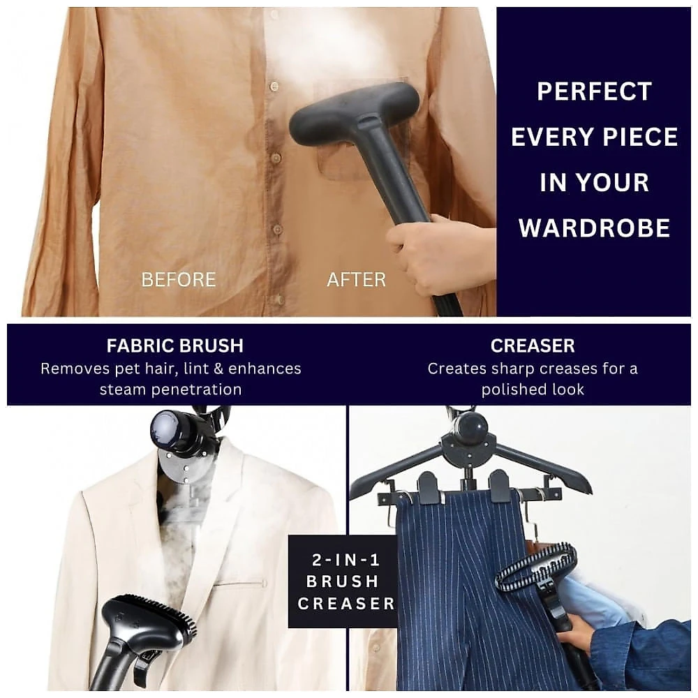 SALAV: Steamer,Passadeira e Vaporizador de Roupas Vertical Comercial Navy, 1800W, Tanque de Água XL de 3L, 90 Min de Uso Contínuo
