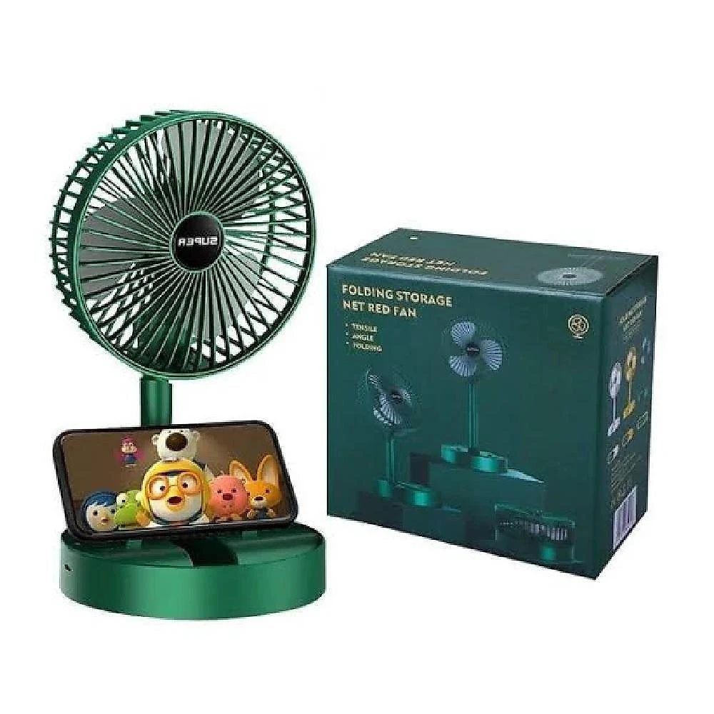Ventilador de Mesa Telescópico Usb Portátil Ajustável Yeet Mini com Suporte para Celular