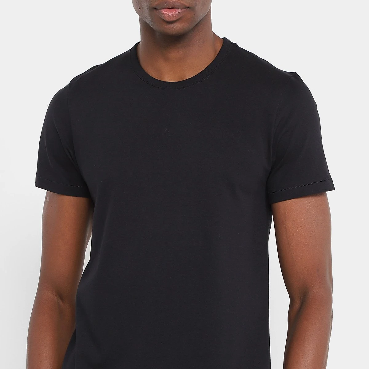 Kit Camisetas Hering Básicas Com 3 Peças Masculinas Branco+Preto - G