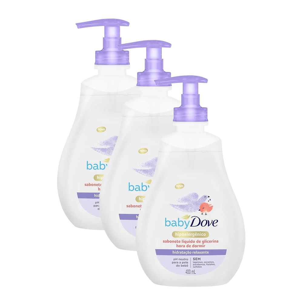 Sabonete Líquido Dove Baby Hora de Dormir 400ml | Kit com três unidades