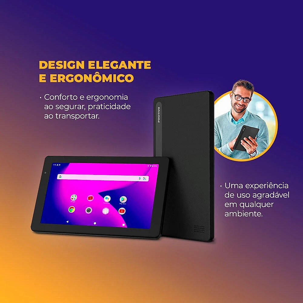 Tablet Vision Tab 7 64 GB 7 Octa-Core Wi-Fi T30764F Positivo 065412403589 - Preto
