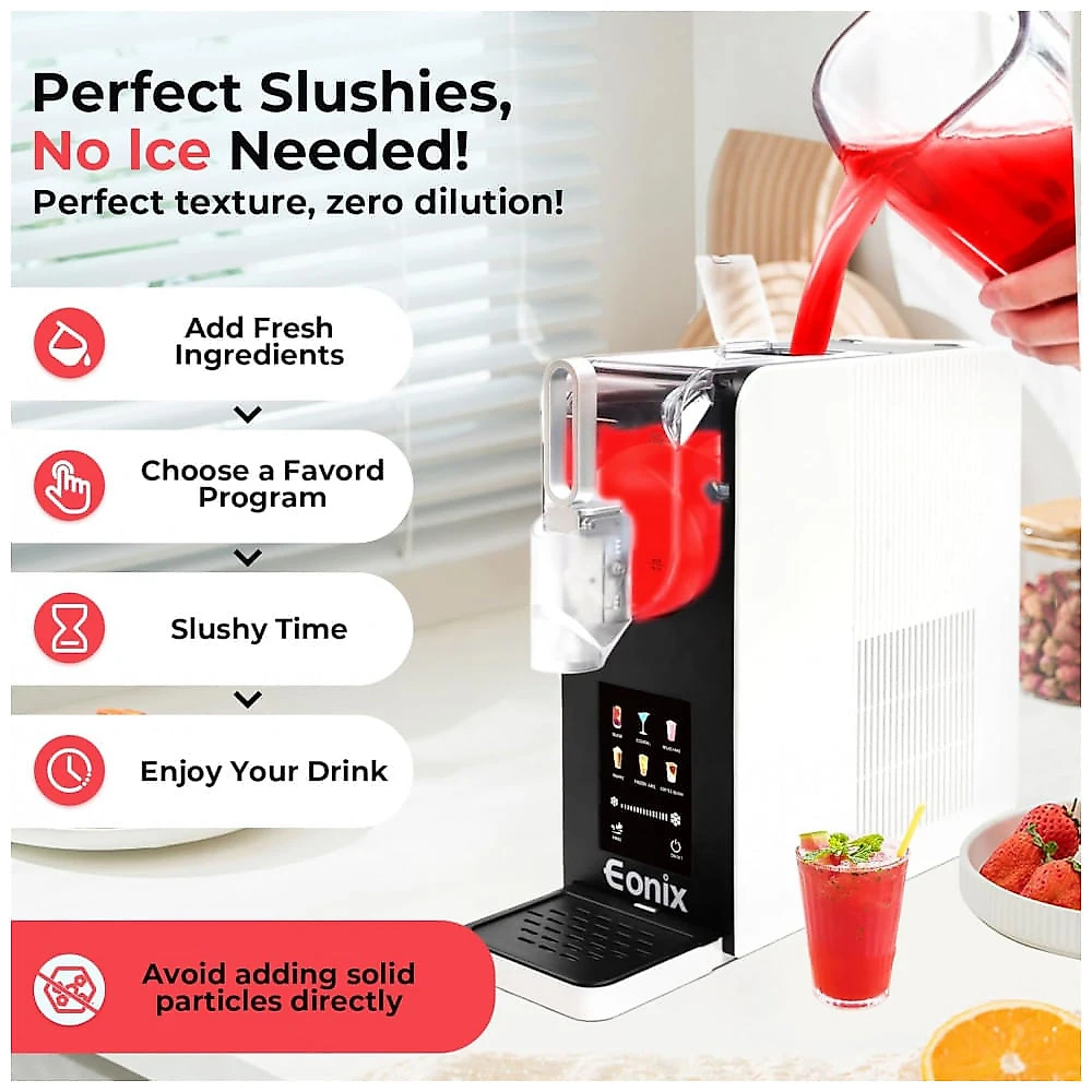 Máquina de Slush Raspadinha EONIX 64oz 6 Programas Auto Limpeza Frozen 240V