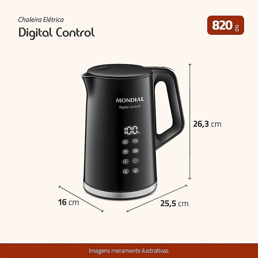 Chaleira Elétrica Mondial CE-18-DP 1,7L Preto