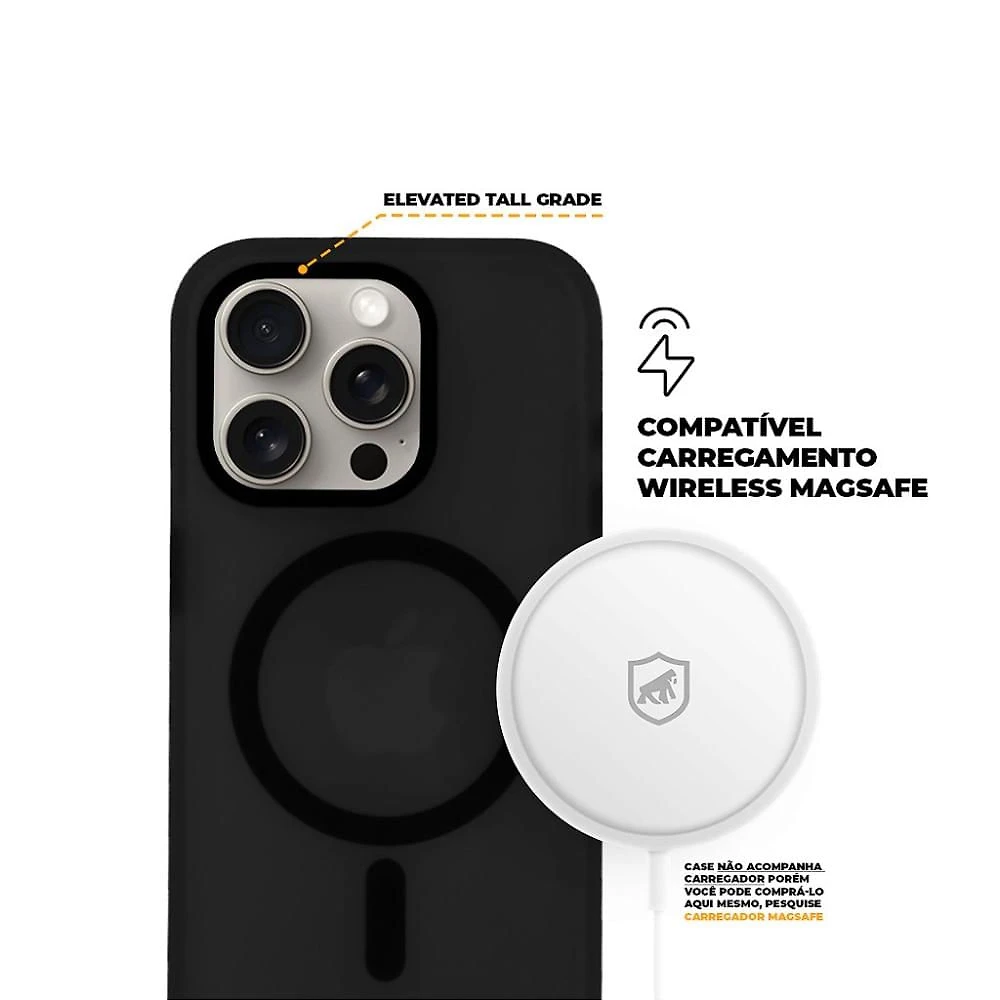 Capa MagSafe Pro para iPhone 15 Pro Max - Preta - Gshield