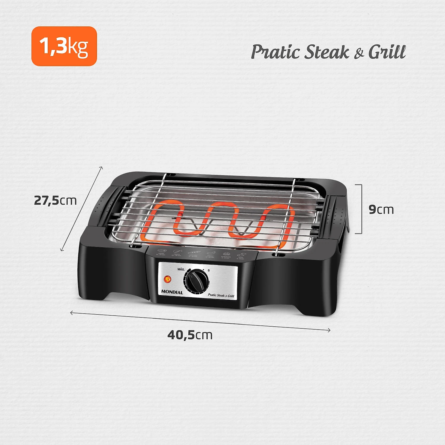 Churrasqueira Elétrica Mondial Grand Steak & Grill II CH-07 CHURRASQUEIRA ELETRICA-127V-PRETO