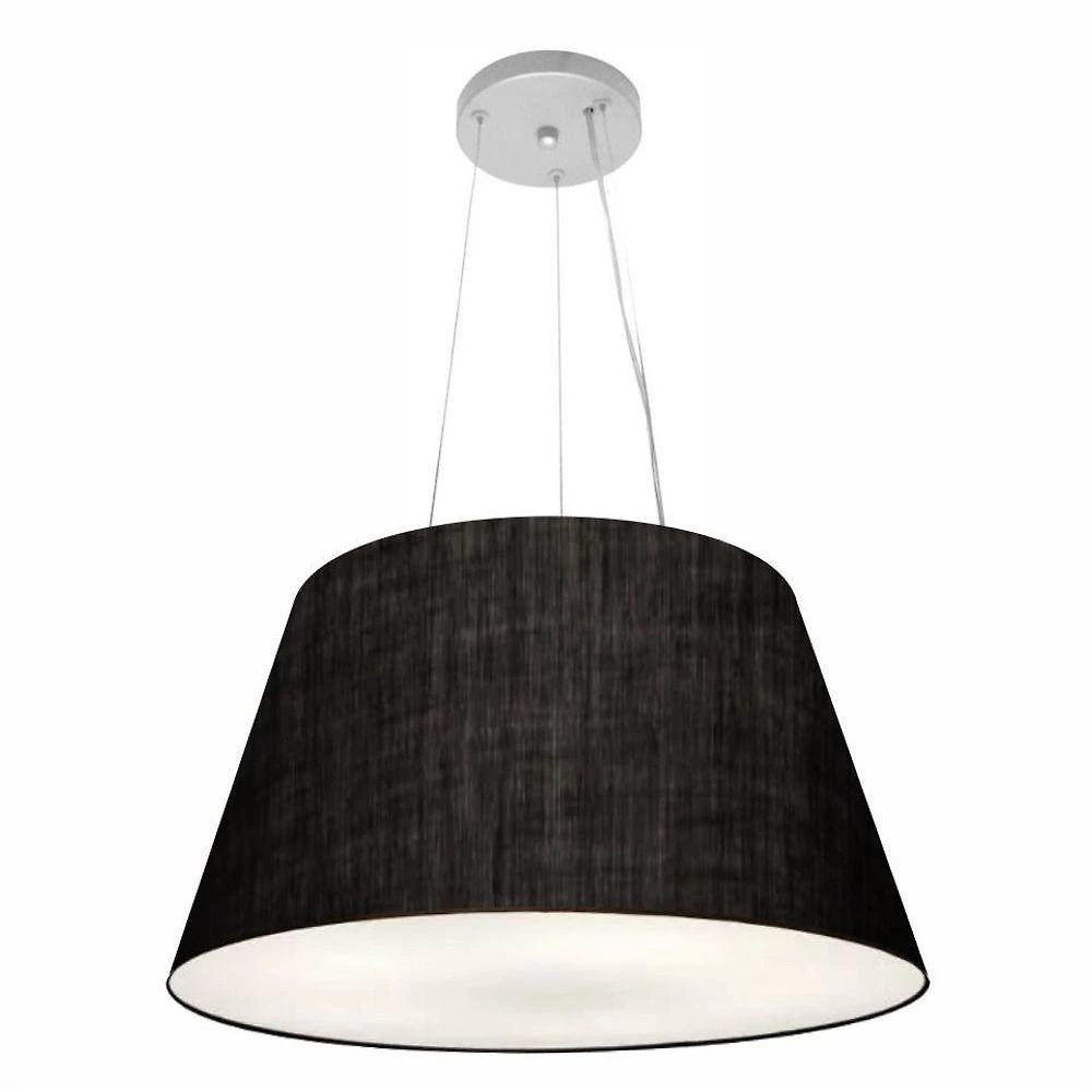 Lustre Pendente Cone Md-4141 Cúpula Em Tecido 30/50x35cm Preto - Bivolt
