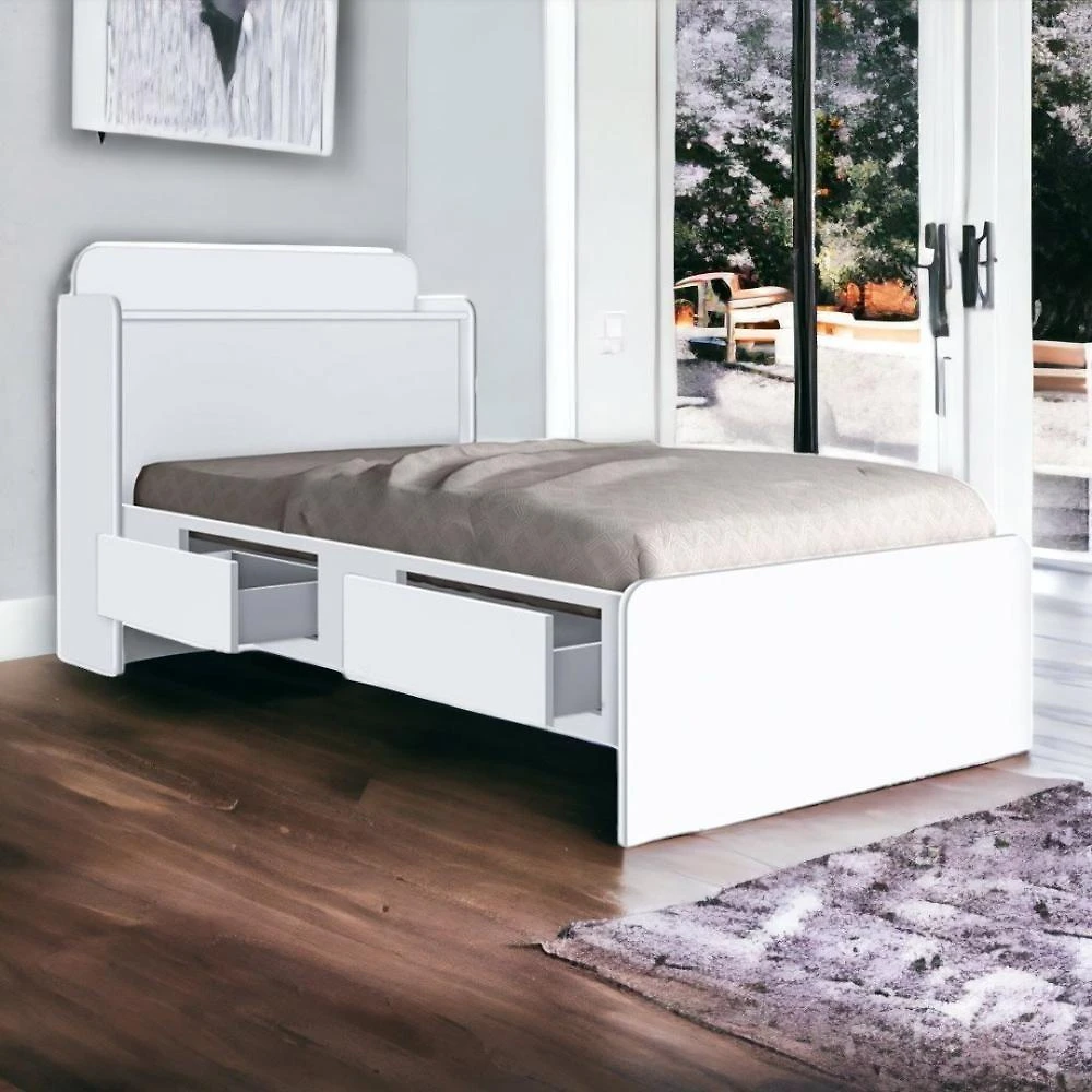 Cama Tamires Branco Com Colchão