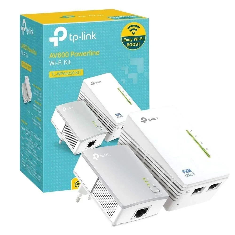 Repetidor Powerline Kit Tl-WPA4220T com Velocidade Até 600Mbps Branco TP-Link