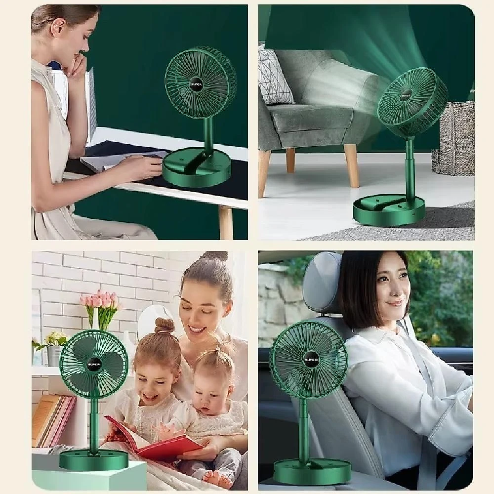 Ventilador de Mesa Telescópico Usb Portátil Ajustável Yeet Mini com Suporte para Celular