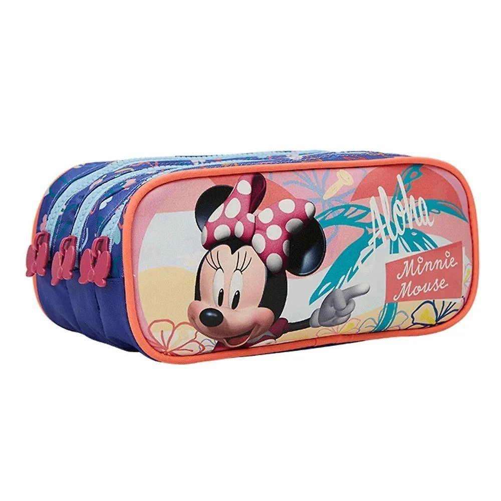 Estojo Triplo Escolar Infantil Xeryus 13235 Minnie Mouse 3 Divisoes Vermelho