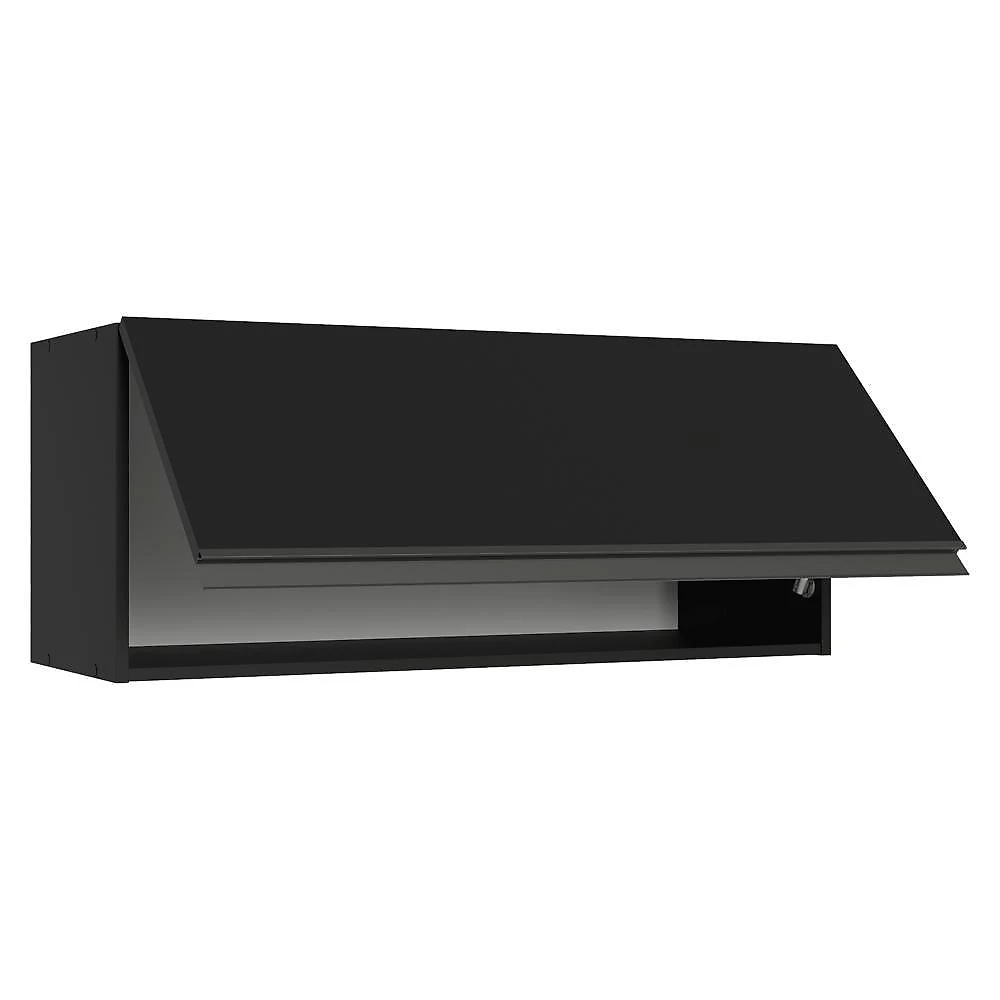 Armário aéreo 80 cm 1 porta basculante preto nice madesa