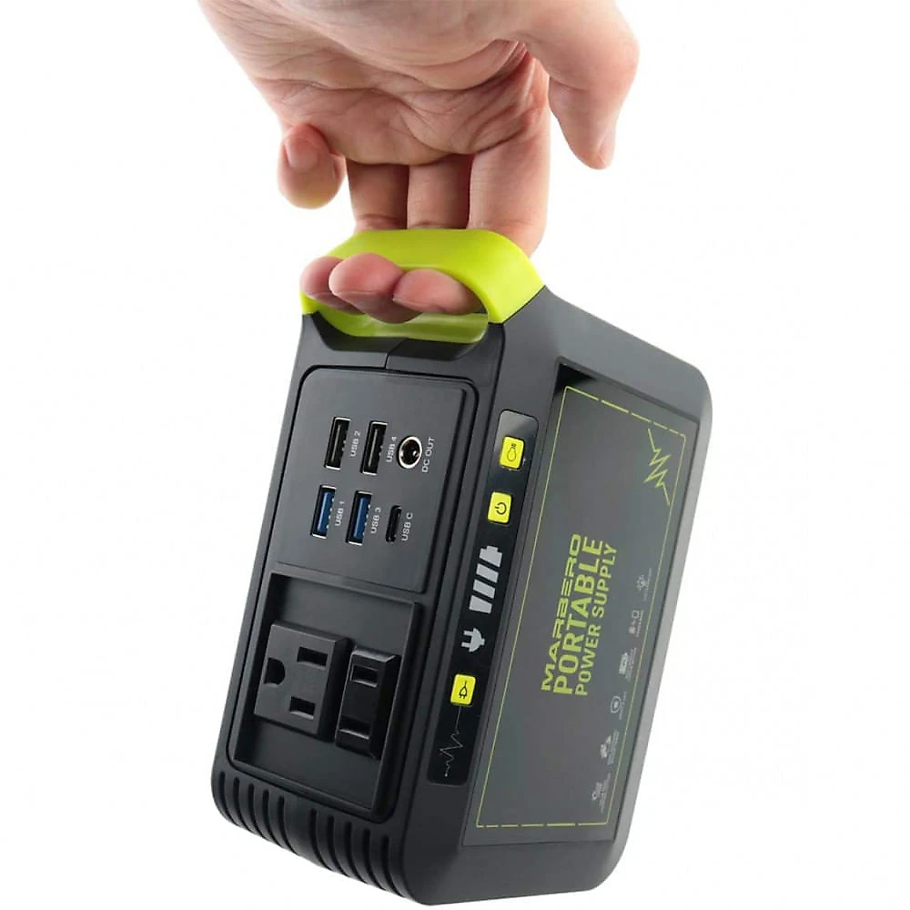 MARBERO Gerador de Energia Solar Portátil 24000mAh á Bateria d e Lítio 110V80W Pico 120W