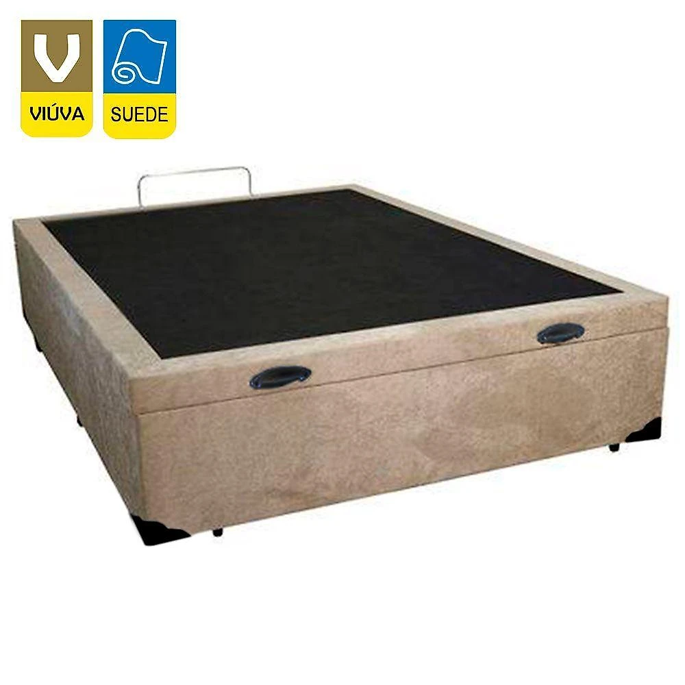 Cama Box Baú Viúva Sereneprime Suede Bege 44x128x188