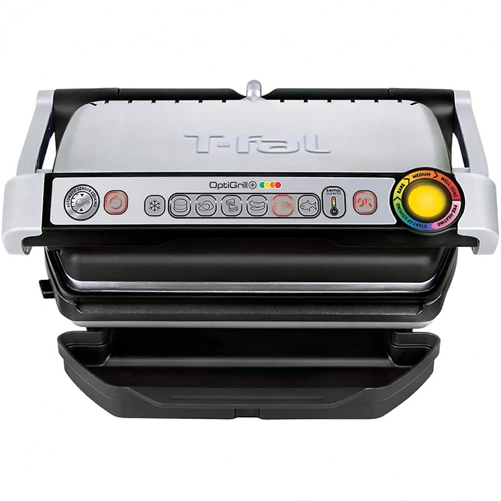 Tfal GC7 OptiGrill Indoor Electric Grill 4Servings Automatic Sensor Cooking Silver