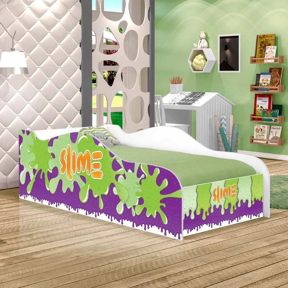 Mini Cama Fun Slime Menino Infantil Com Colchão