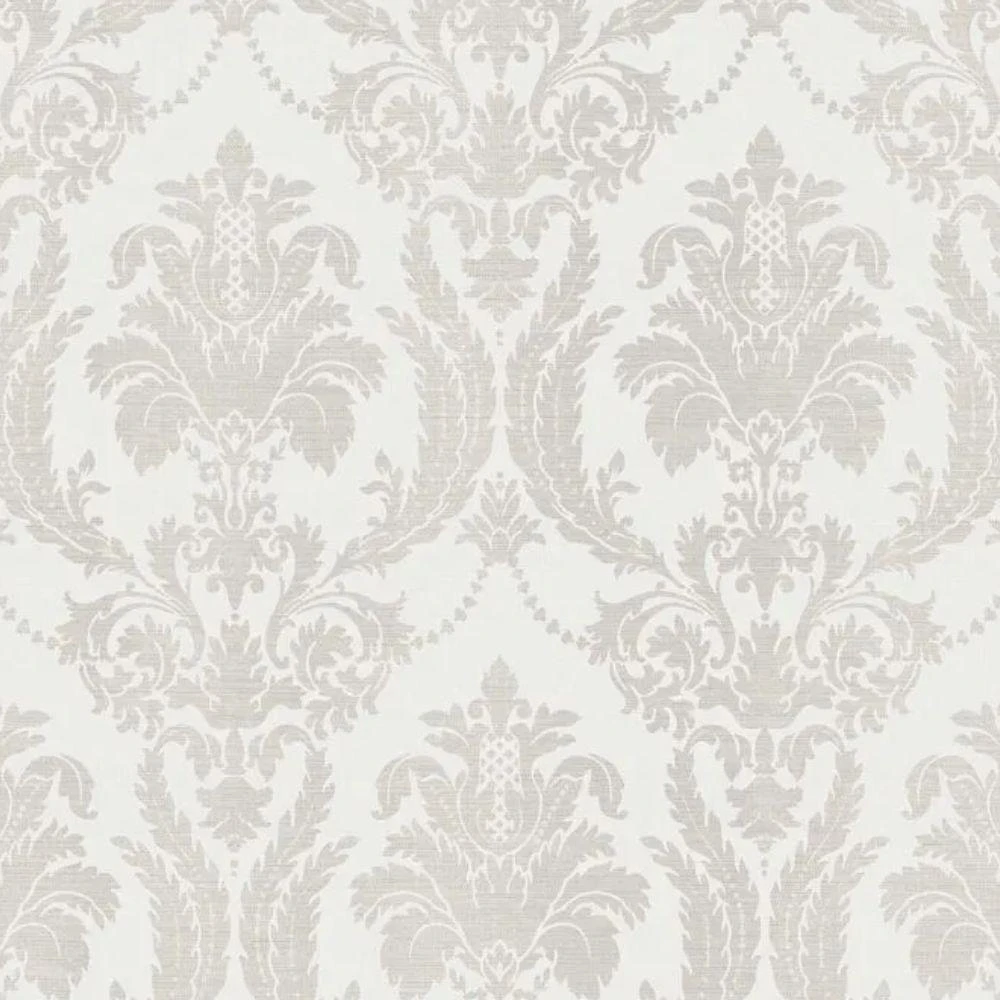 Papel De Parede Thema Damask Branco 28802