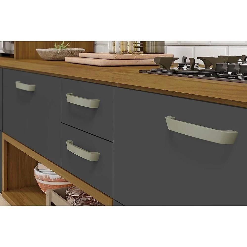 Kit De Cozinha Completa 3 Peças Princesa (1aéreo+1balcão+1paneleiro) C3p20 Freijo-off White - Nesher