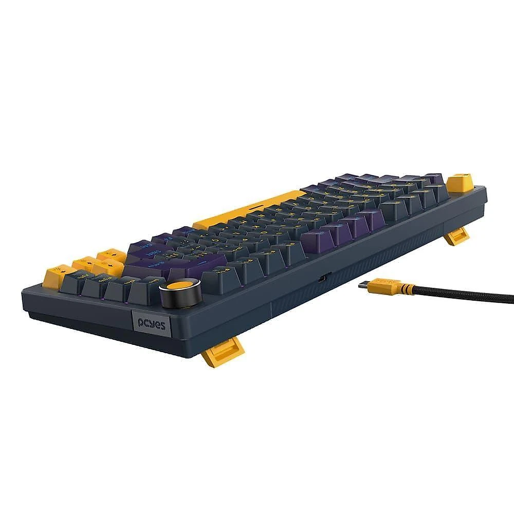 Teclado Mecanico 75% Arkeum Sunset Edition Switch Blue Amarelo Pcyes webcontinental-7908445439405
