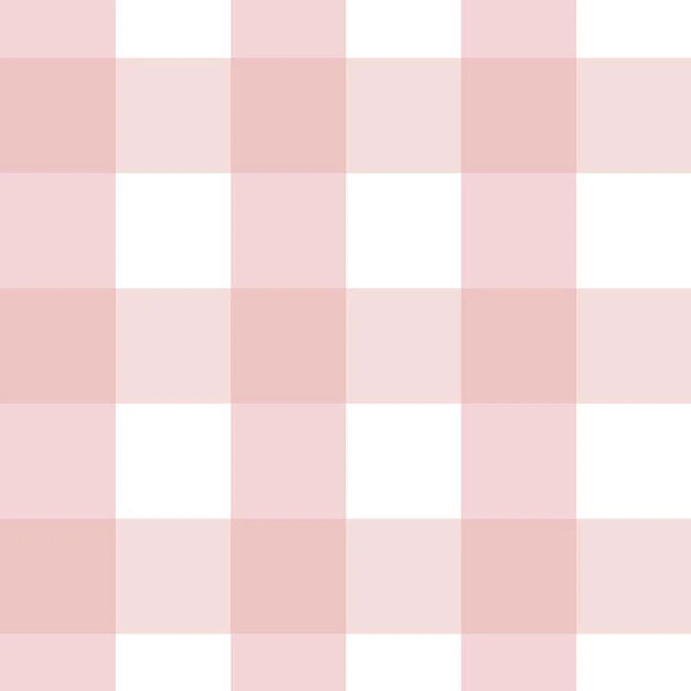 Papel De Parede Doce Estilo Xadrez Rosa 81925