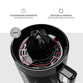 Espremedor de Frutas Wap WJ1200 1,2L 40W Automático Rotação Alternada Preto e Cinza 110V