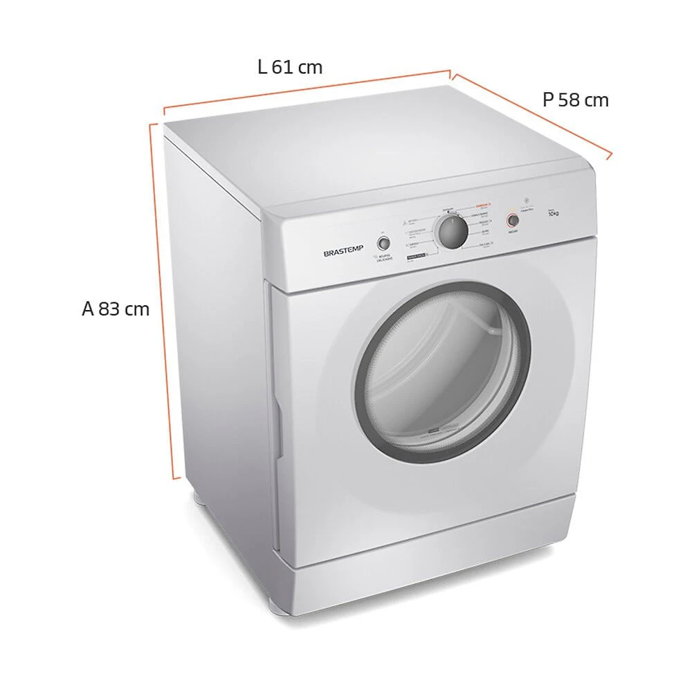 Miniatura Secadora de Roupas 10KG Cesto em Inox Brastemp Branco - 110V