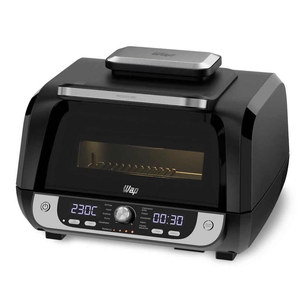 Fritadeira elétrica wap air fryer barbecue 12 funções display de led 1800w 220v