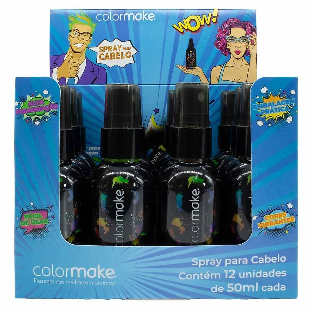 Spray para cabelo colormake neon 12 un