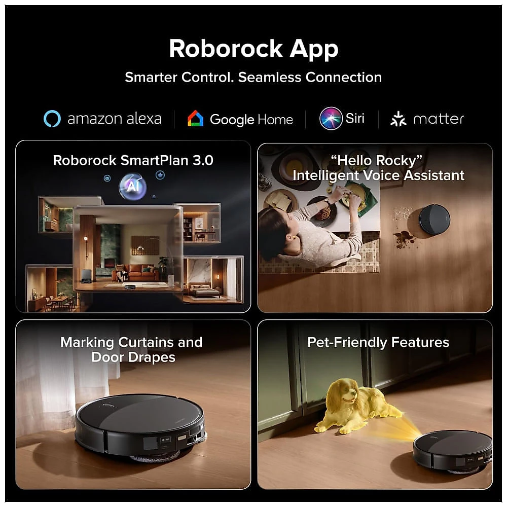 Roborock Saros 20 Aspirador Robô com Mop Preto 36.000 Pa Ultra Fino 8 cm 120V