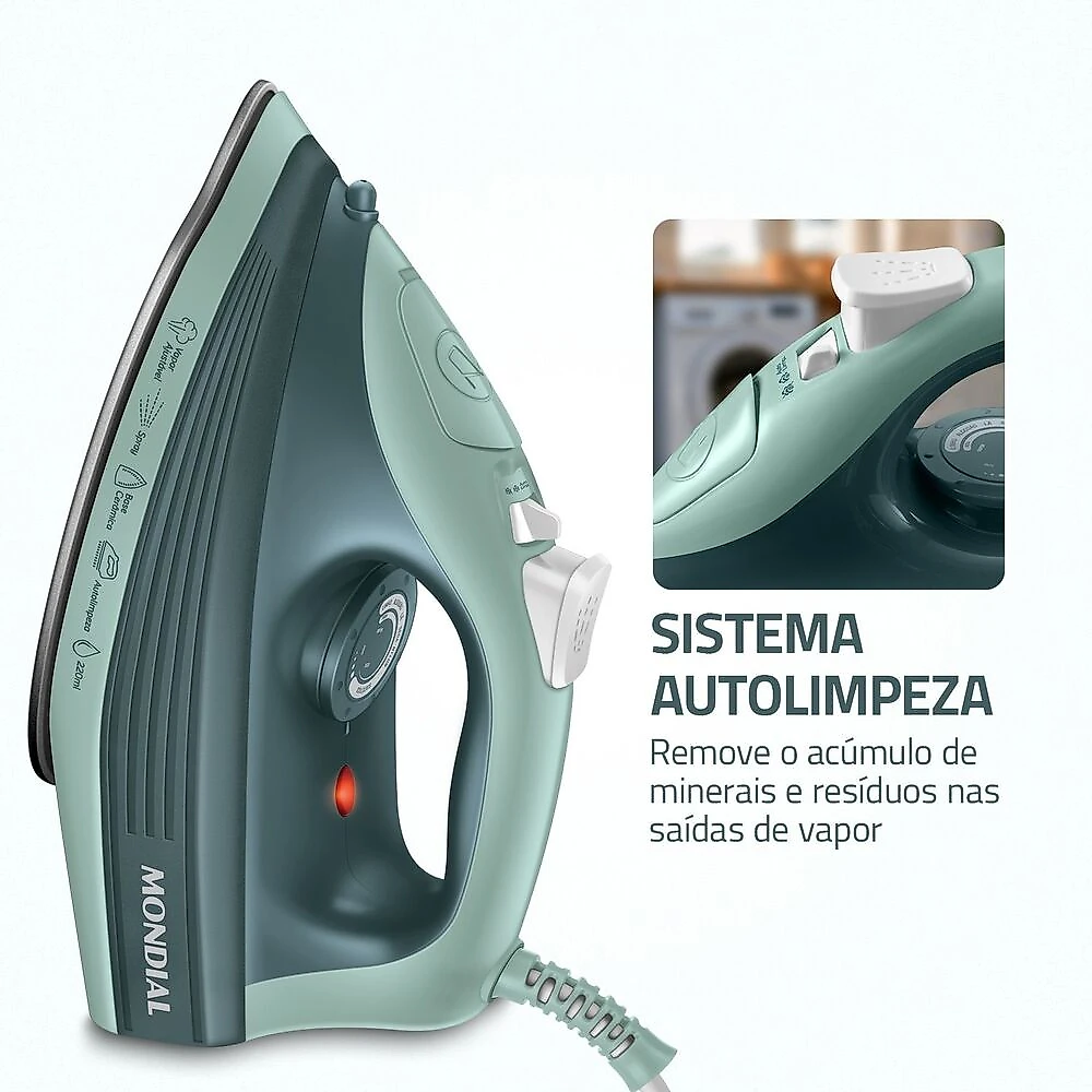 Ferro a Vapor Mondial Verde 1800W - FVN-02-G 127V