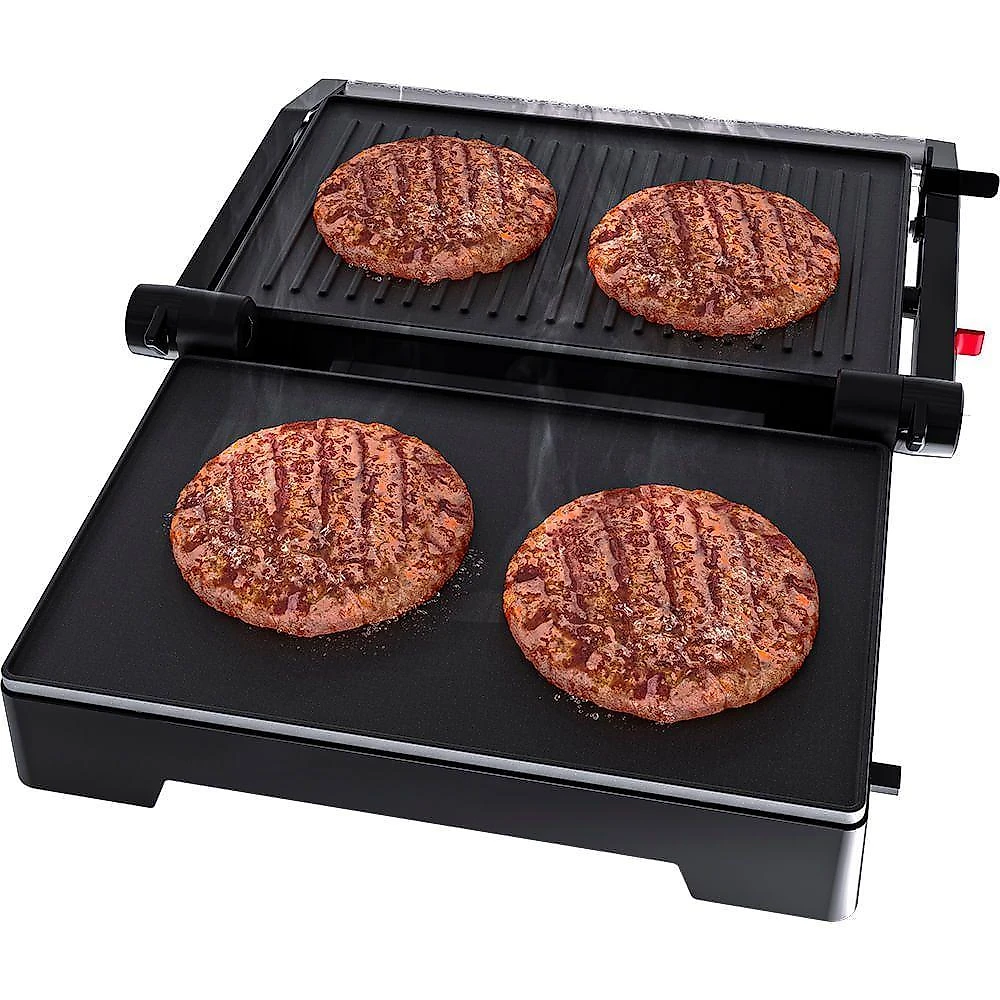 Mini grill elétrico oster ogrl230 2 em 1 inox 1000w 110v para sanduíches e carnes