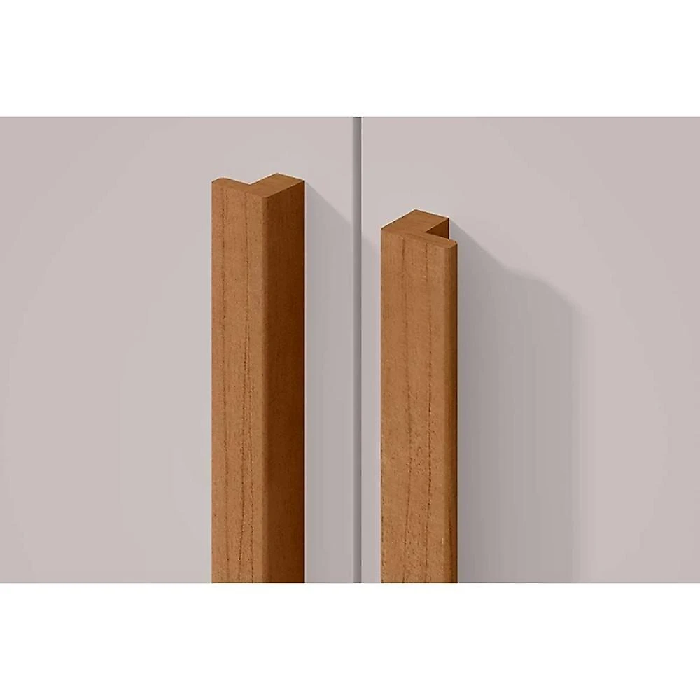 Guarda Roupa Casal 6 Portas (2 C- Espelho) E 4 Gavetas Alonzo New Amêndoa - Lopas