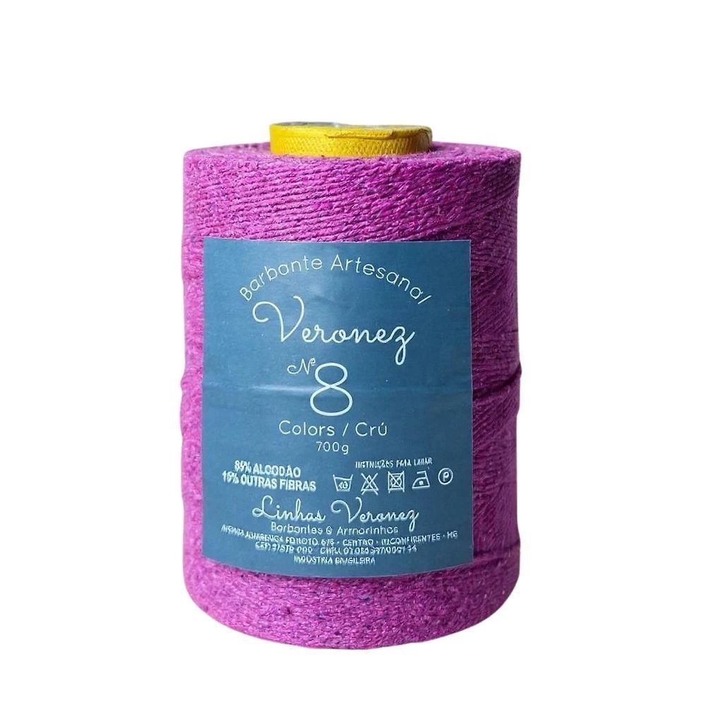 Barbante Artesanal Veronez No8 700g Roxo Amora 85% Algodão