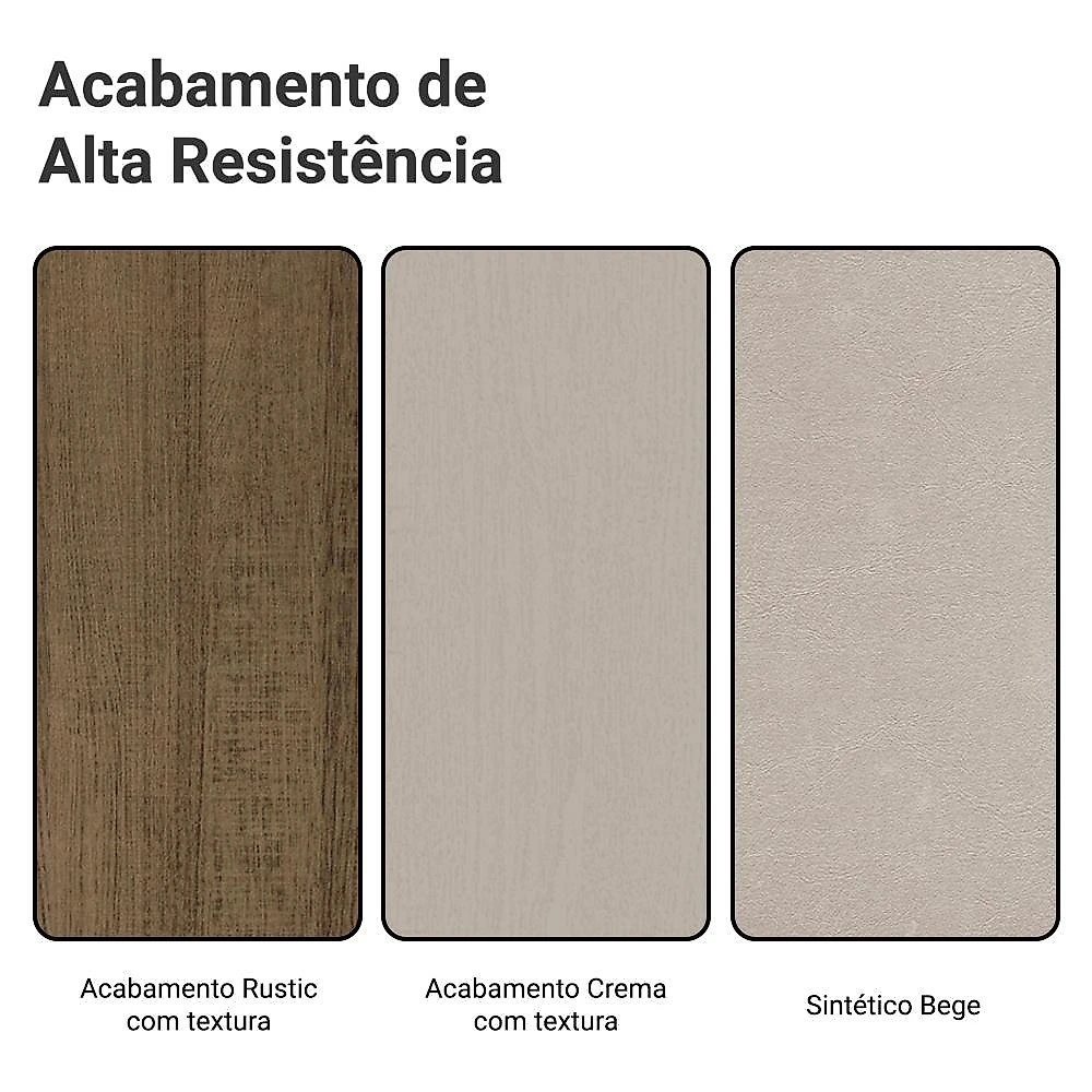 Conjunto Sala de Jantar Madesa Jaíne Mesa Tampo de Madeira com 6 Cadeiras Rustic/Crema/Pérola