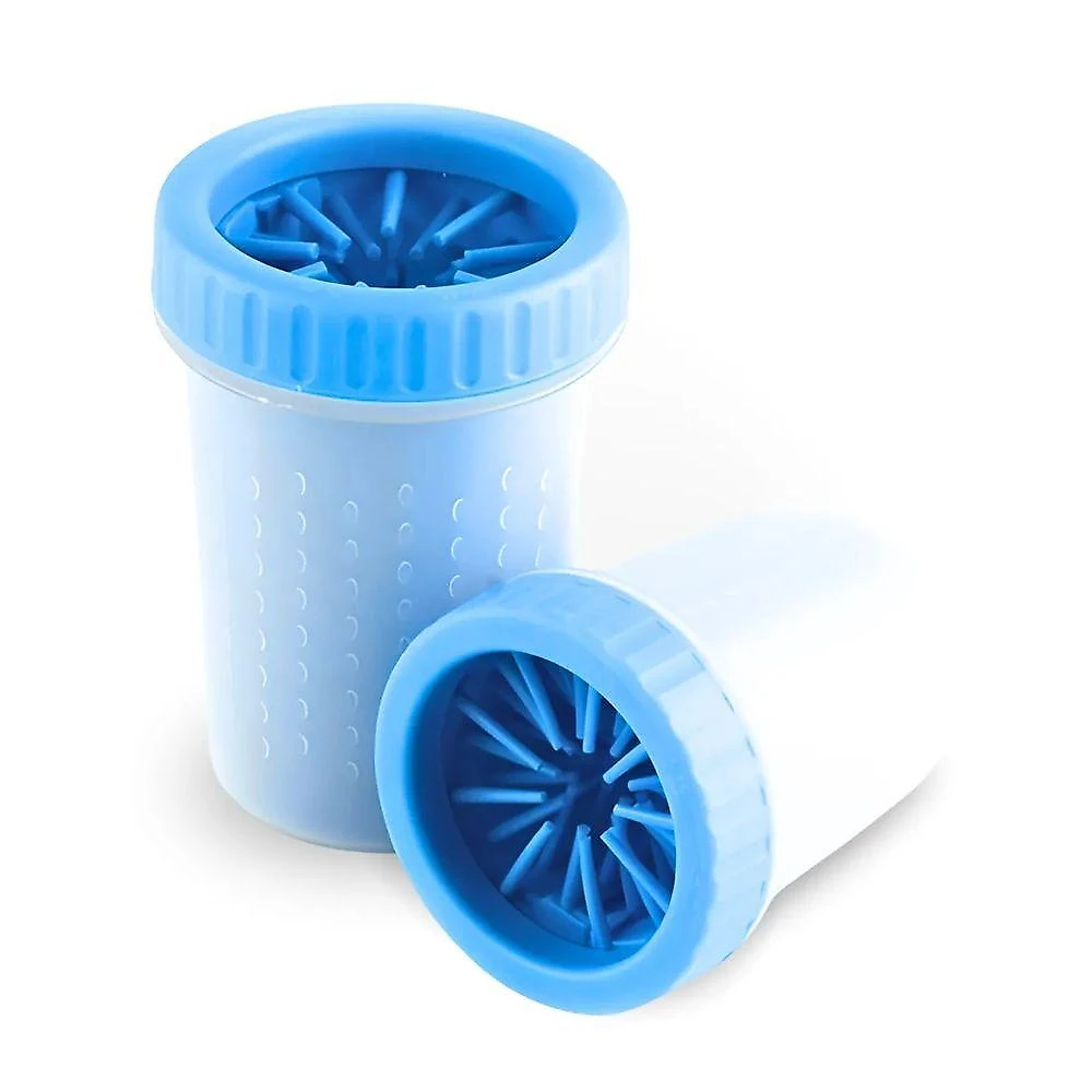 Limpador de Pata para Pets Utibom Azul Portátil em Plástico com Cerdas Internas para Cães e Gatos