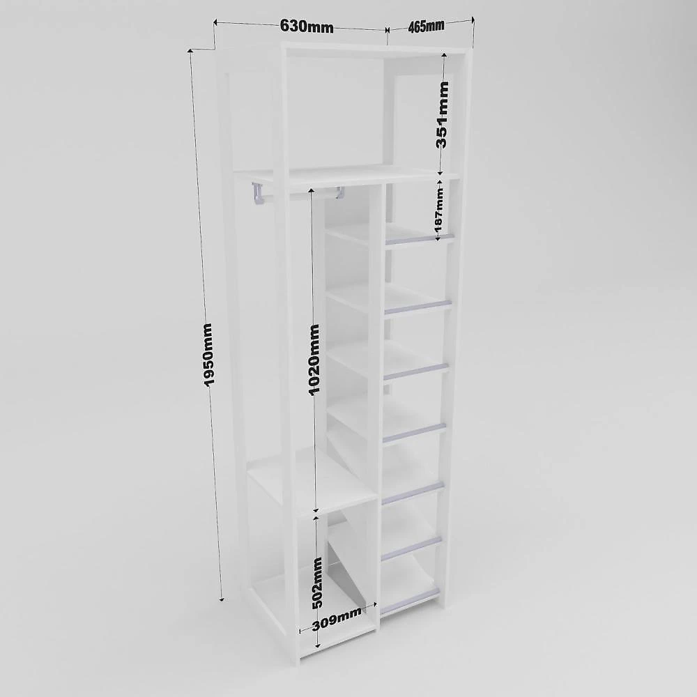 Closet Sapateira Cali com Espelho Branco/ Aveiro