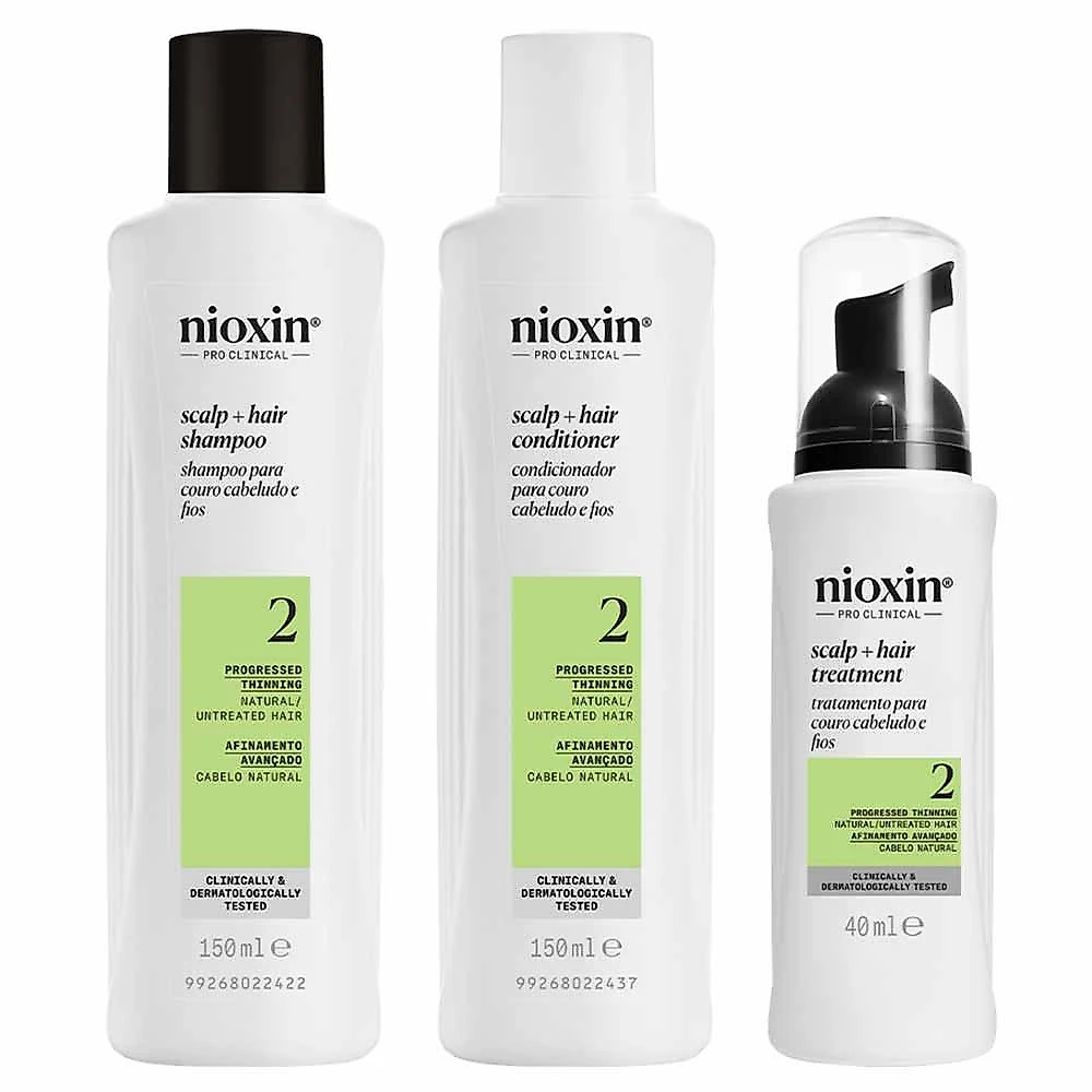 Nioxin system 2 kit - shampoo + condicionador + tratamento