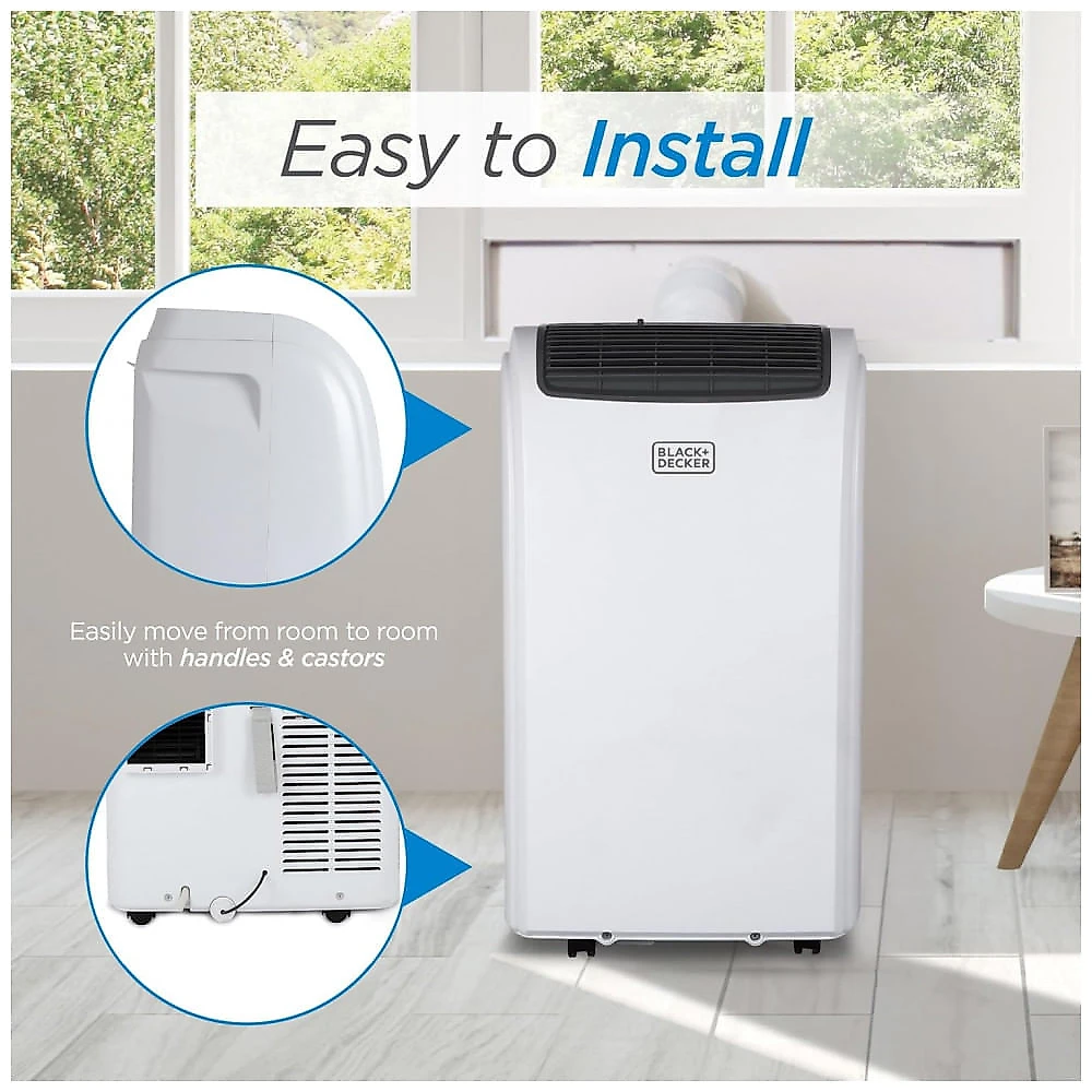 Ar Condicionado Portátil Inteligente BLACK+DECKER com Aquecimento, 12.000 BTU Resfriamento, 8.000 BTU SACC, 9.000 BTU Aquecimento para Ambientes