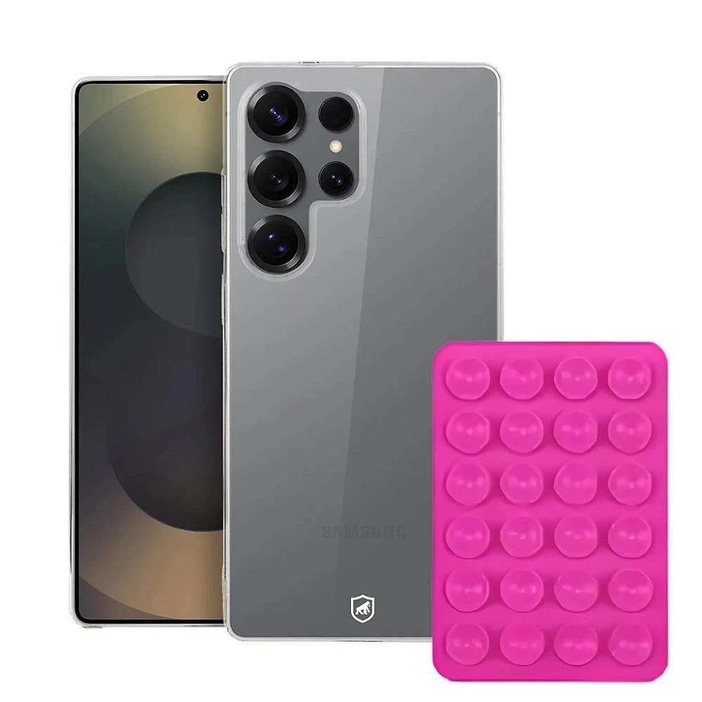 Capa para Celular Gshield Samsung Galaxy S25 Ultra com Proteção Discreta Acrílico Transparente Rosa