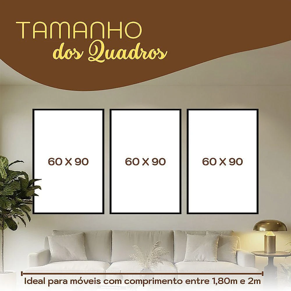 Quadro Decorativo Círculos Quadrados e Linhas Kit 3 Peças 40x60cm 50x75cm 60x90cm em MDF Madeira