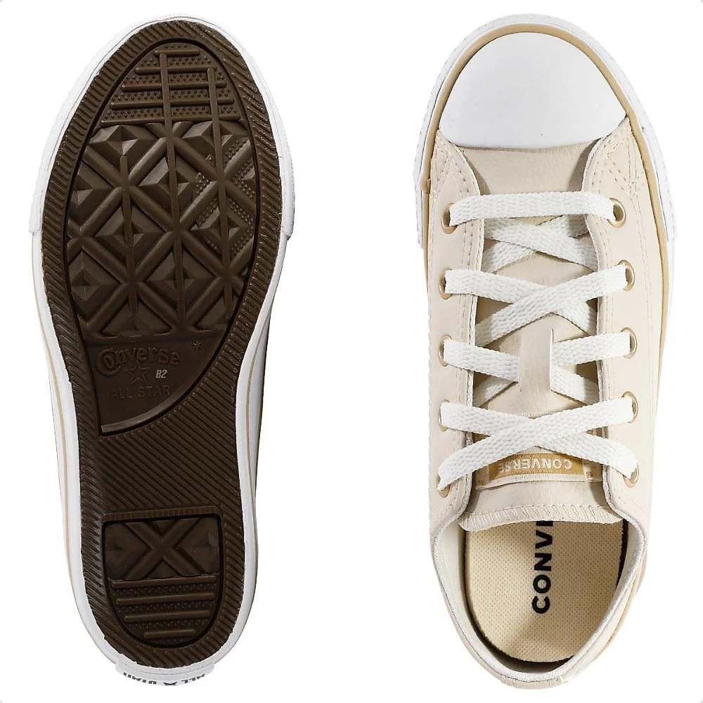 Tênis Converse Chuck Taylor All Star Juvenil Bege / Branco - 26