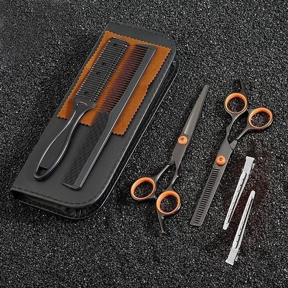 Kit Profissional De Cabeleireiro Tesoura 6 Polegadas Aço Inoxidável Ferramentas De Estilo
